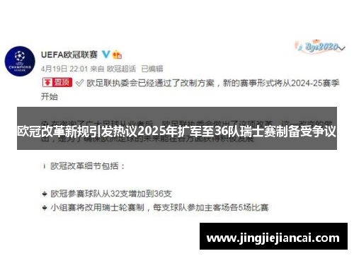 欧冠改革新规引发热议2025年扩军至36队瑞士赛制备受争议